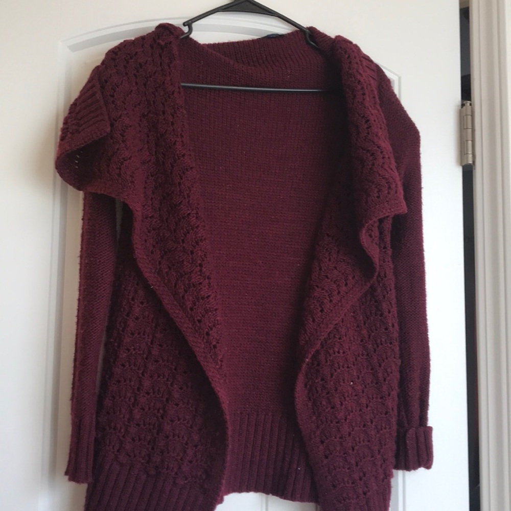 Burgundy cardigan